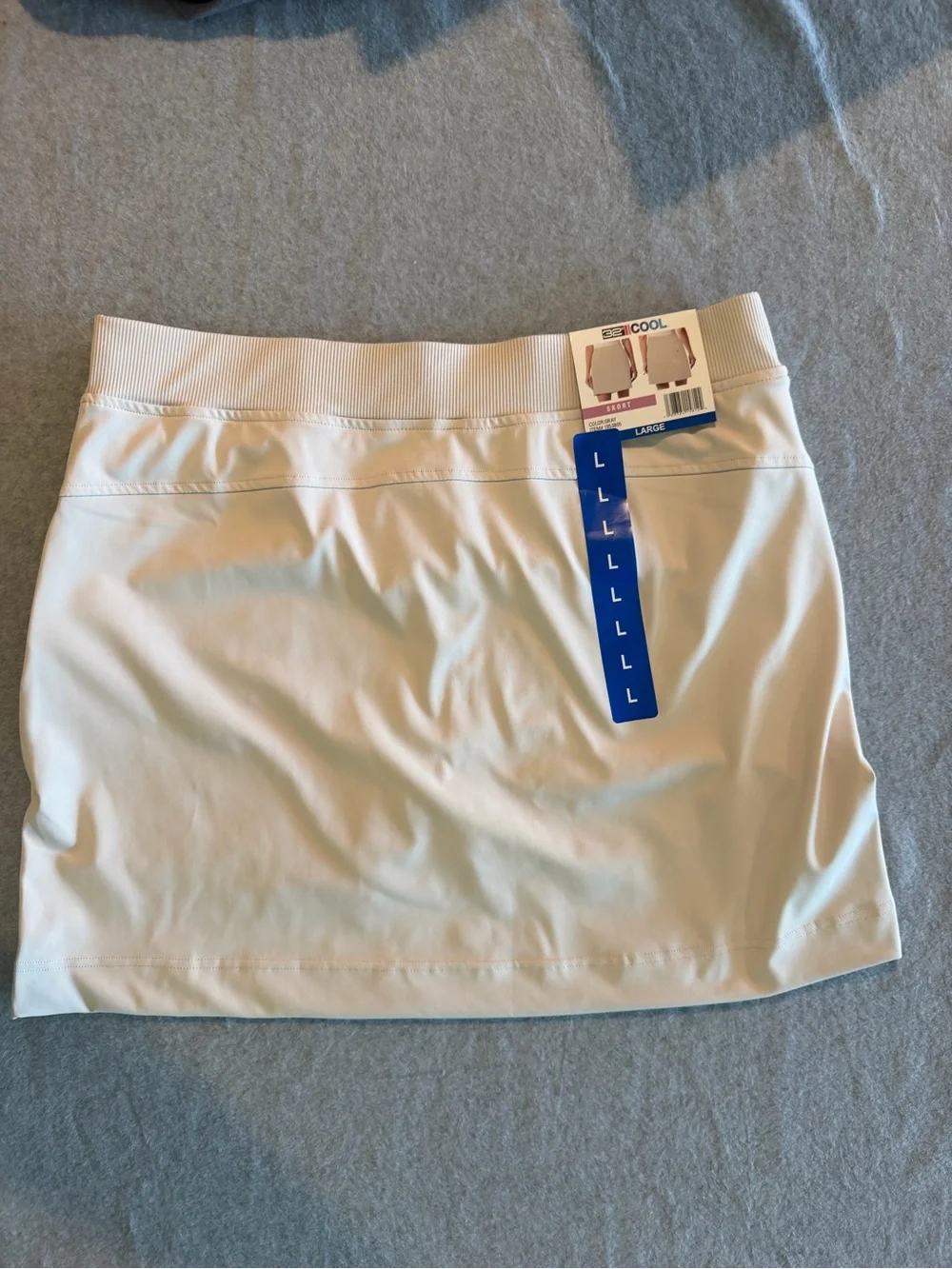NWT 32 Degrees Cool Womens Sz L Stone (Gray) Skort preppy Athleisure Comfort
